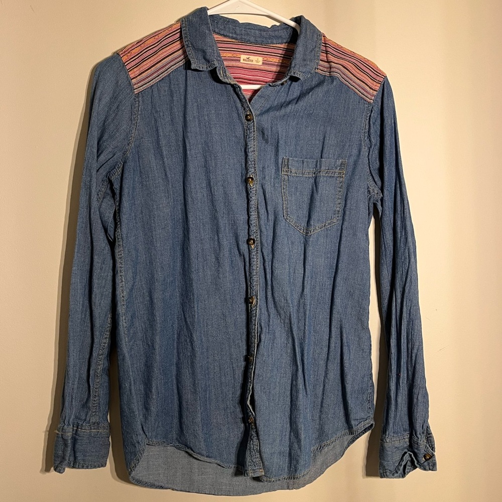 Hollister Denim Top Size Small
